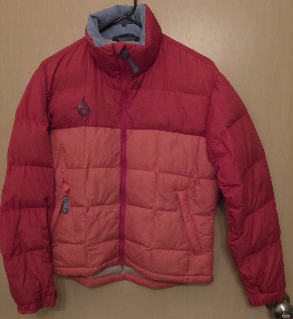 Isis Goose Down Puffer Jacket Women size 6 pink/red warm coat quilted ski snow